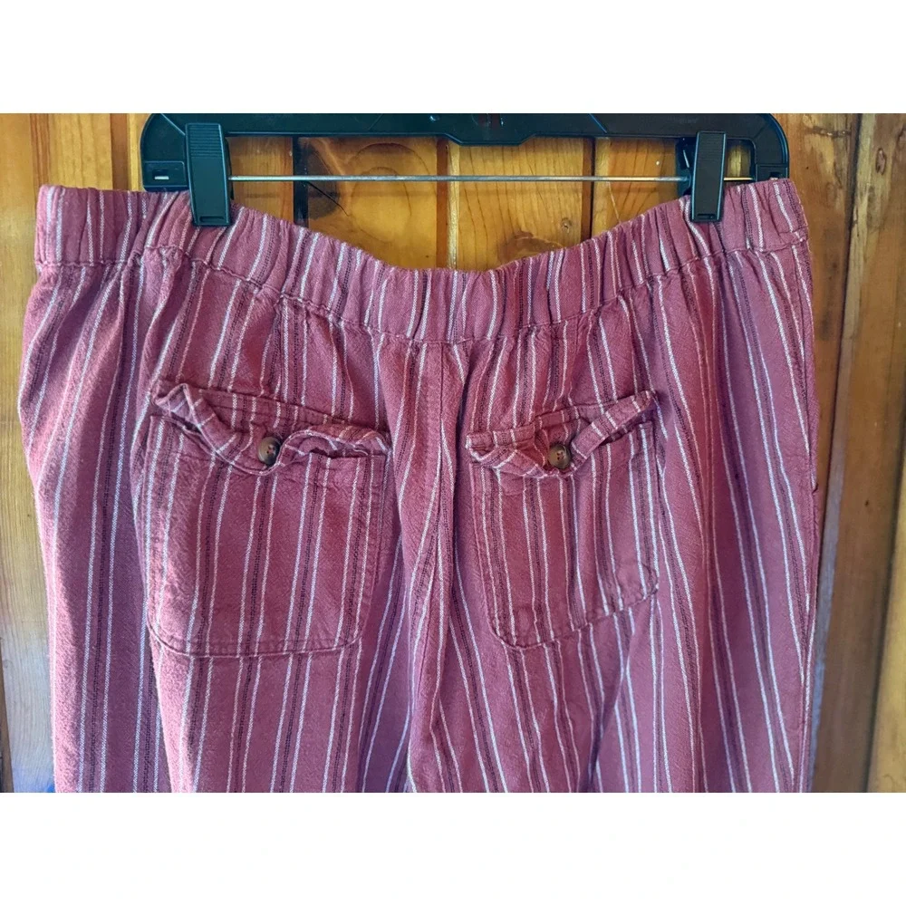 Maurice's Striped Sailor Pants‎ High Waist Button Accents Casual Size L
